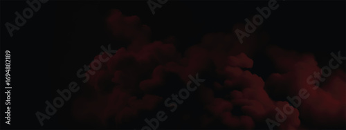 Abstract artistic design with thick red smoke cloud in spooky mood