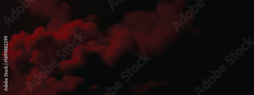 Red smoke haze effect blending with ominous cinematic dark backdrop