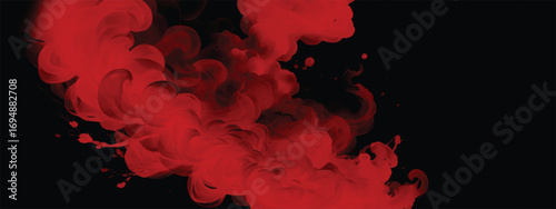 Thick textured crimson fog cloud creating spooky eerie atmosphere