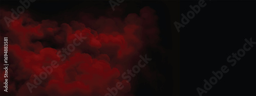 Crimson mist cloud floating in dramatic ominous horror styled design