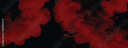 Scary horror effect with red smoke rising in eerie cinematic scene