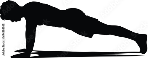 Person performing pushup exercise silhouette male
