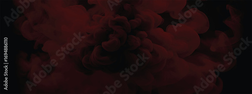 Thick red smoke cloud in ominous cinematic gothic style backdrop