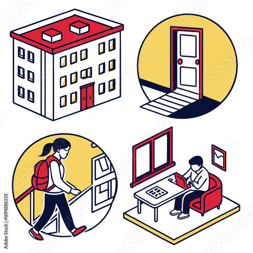 campus-dormitory-vector-icons-isolated-on-white-ba.eps