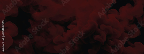 Red smoke particles blending with black space in abstract texture
