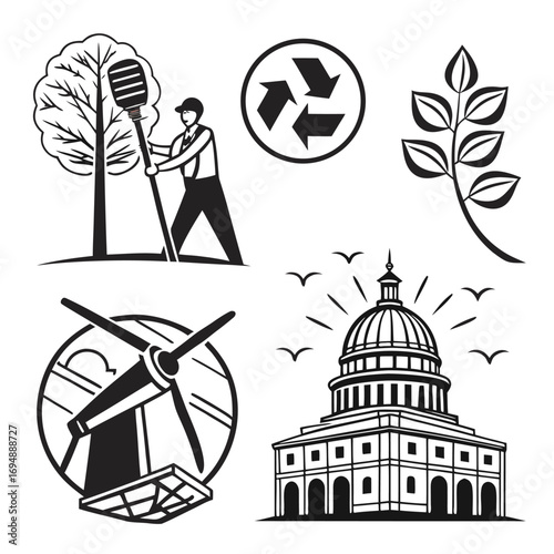climate-action-icons-for-reserves-isolated-on-whit.eps