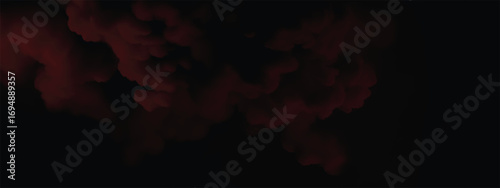 Swirling red mist cloud creating ominous mysterious dark atmosphere