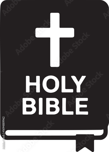 Bible silhouette vector design for Christianity, religion, faith, worship, scripture, and spiritual art.