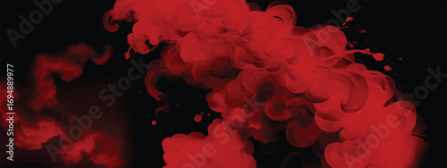 Thick crimson smoke filling frame for dramatic cinematic background