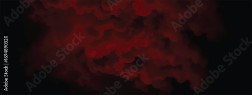 Dark red smoke filling space with mysterious apocalyptic atmosphere