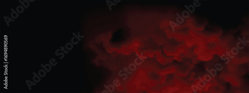 Gothic horror style background with red smoke swirling in dark scene