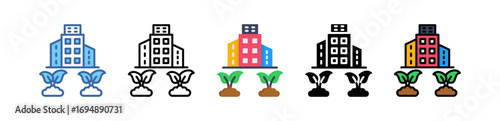 Urban Garden Icon Multi Style Illustration