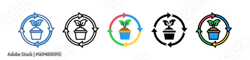 Sustainable Agriculture Icon Multi Style Illustration