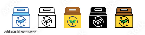 Eco Packaging Icon Multi Style Illustration