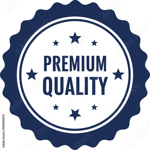 Premium quality seal of excellence, signifying superior standards and trust.