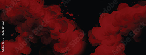 Red mist and vapor effect drifting across cinematic dark background