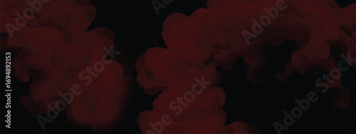 Dark abstract red smoke texture rising in scary horror style design
