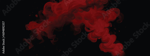 Spooky red vapor swirling across dark space with gothic atmosphere