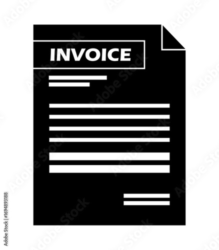 Business invoice document icon simple design financial transaction