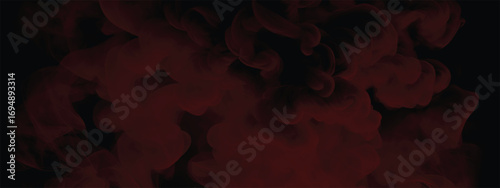 Abstract red vapor cloud forming intense spooky horror background