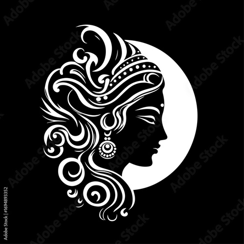 durga face icon vector