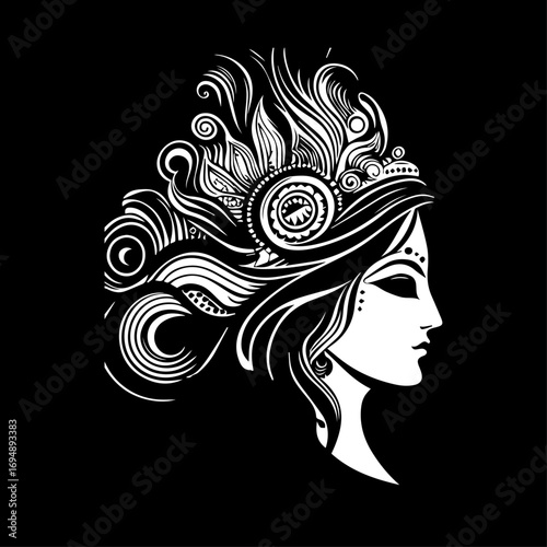 durga face icon vector