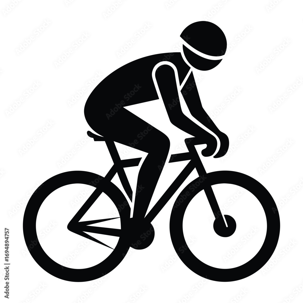 Obraz premium Cyclist Vector Icon Isolated on White Background