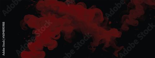 Red smoke particles floating and swirling in abstract artistic background