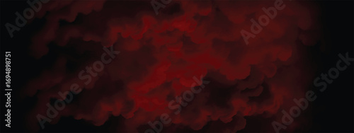 Thick dramatic red smoke rising with energy and mysterious atmosphere