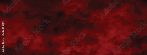 Red dust and smoke particles floating in abstract dark space design
