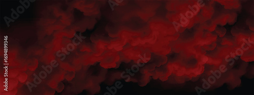 Abstract red mist and smoke blending with dark shadows in background