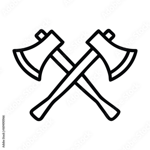 Lumberjack axes crossed over
