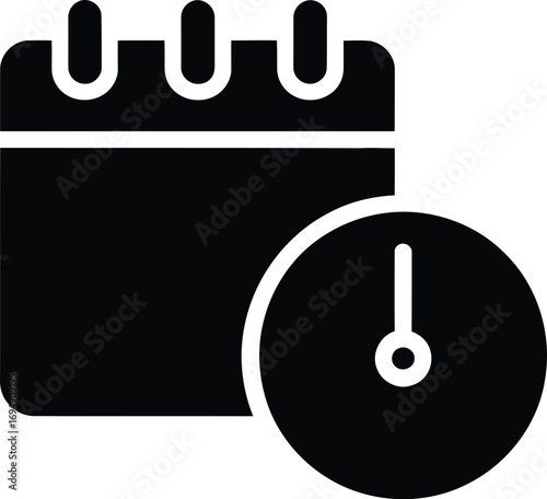 Calendar and clock icon symbolizing time management and deadlines