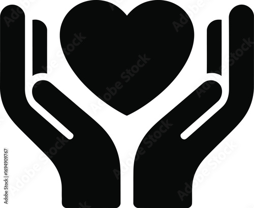 Hands gently holding a nurturing heart, symbolizing love and care.