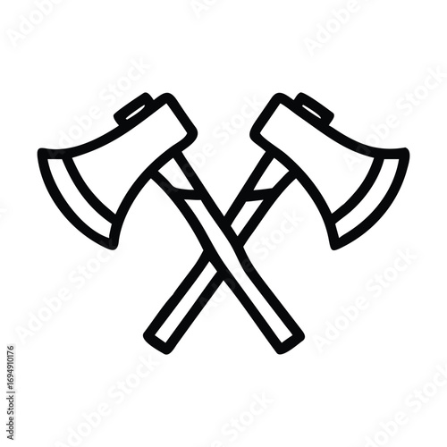 Lumberjack axes crossed over