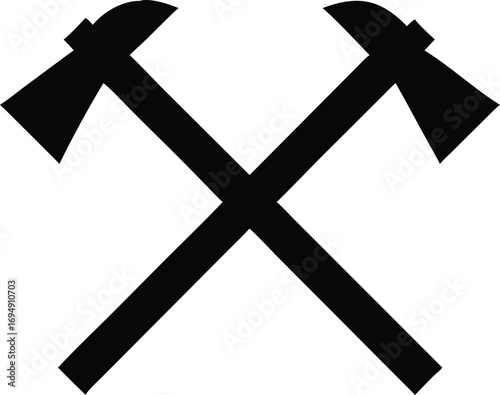 Lumberjack axes crossed over