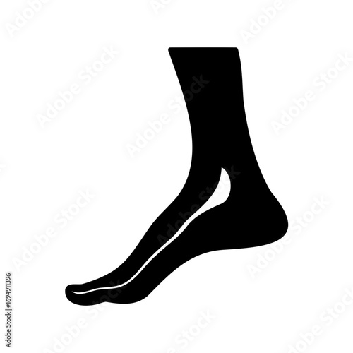 Abstract illustration of a stylized foot and ankle in silhouette