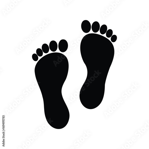 Bare footprints on white surface conveying walking, running, or standing concept