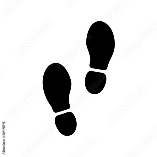 Two footprints symbolize guidance and represent human presence, direction and tracking