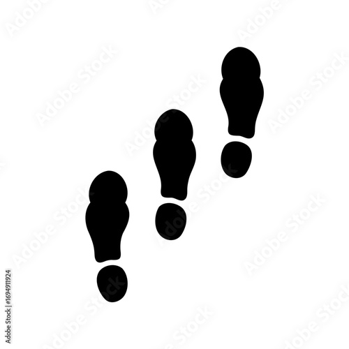 A trail of mysterious footprints leading onwards into an unknown destination