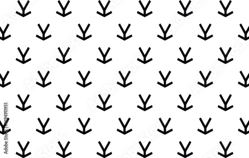 Simple black and white abstract pattern of repeating down arrows