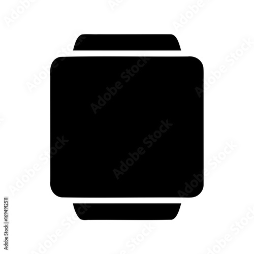 Simple black smartwatch silhouette with rounded edges representing modern technology