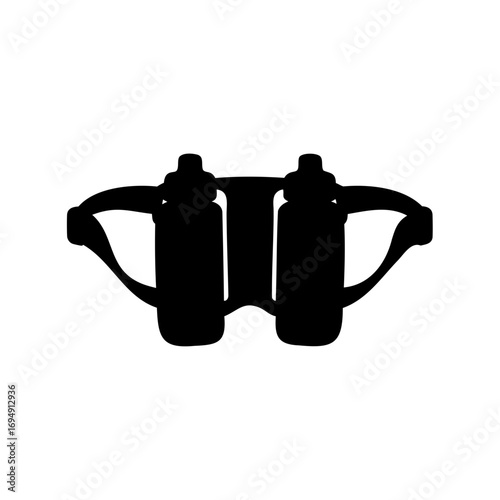 Silhouette of Double Water Bottle Carrier Designed for Comfortable Hydration on the Go