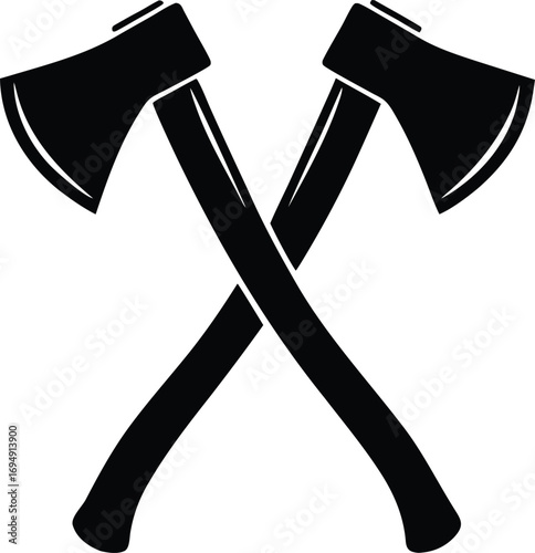 Lumberjack axes crossed over