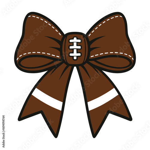 American Football Bow Icon Sports Decorative Illustration