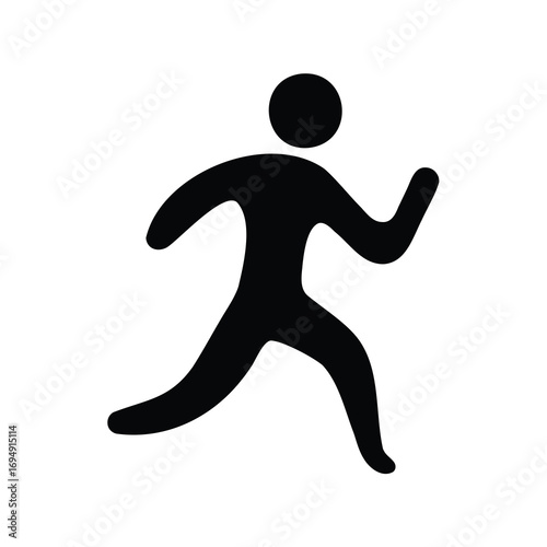 Silhouette of a Runner representing Sport, Speed, and Athleticism in Black