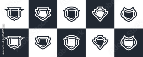 Emblem Shield Logo Set Vector Design