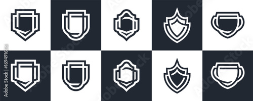 Emblem Shield Logo Set Vector Design