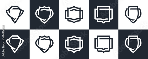 Emblem Shield Logo Set Vector Design