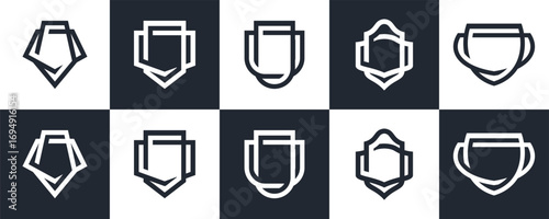 Emblem Shield Logo Set Vector Design